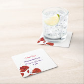 レッドポピーモダンズ結婚ズ スクエアペーパーコースター (インサイチュ)