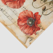 レッドポピーヴィンテージスタイル音楽シートephemera 薄葉紙 (詳細)