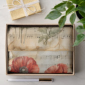 レッドポピーヴィンテージスタイル音楽シートephemera 薄葉紙 (ギフト)