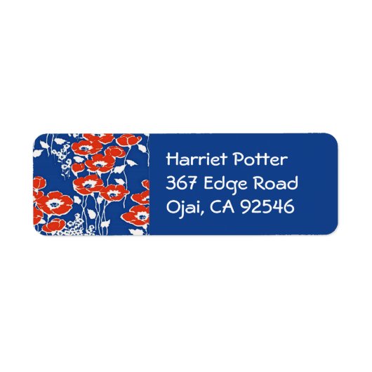 レッドポピーヴィンテージ壁素晴らしフローラアート ラベル (正面)