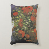 レッドポピー付き花瓶ビンセントゴッホランバー アクセントクッション (正面(垂直))