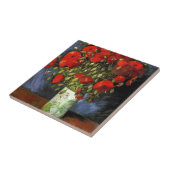 レッドポピー付き花瓶ビンセント・ファンゴッホ タイル (側面)