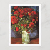 レッドポピー付き花瓶ビンセント・ヴァン・ゴッホ ポストカード (正面)