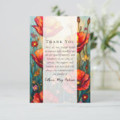 レッドポピー写真悔やみや弔慰葬儀記念 サンキューカード (スタンド正面)