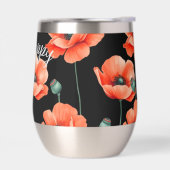 レッドポピー名フローラ熱ワインタンブラー (左面)
