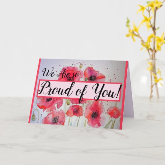 レッドポピー我々は誇りを持ったお前のフローラの絵画カードだ カード (黄色い花)