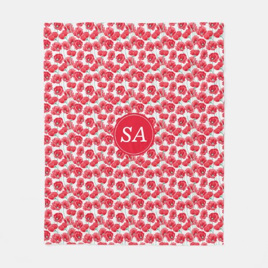 レッドポピー新学期ドームエッセンシャル フリースブランケット (正面)