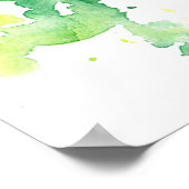 レッドポピー水カラー抽象芸術 ポスター (角)