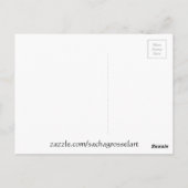 レッドポピー水彩モダンフローラ ポストカード (裏面)