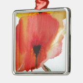 レッドポピー水彩モダンフローラ メタルオーナメント (左)