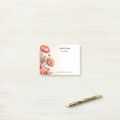 レッドポピー水彩夏開花 ポストイット (デスク上)