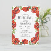 レッドポピー水玉模様ブライダルシャワー 招待状 (スタンド正面)