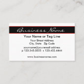 レッドポピー白黒シェブロンジザグカスタムグ 名刺 (裏面)