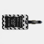 レッドポピー白黒ジザグシェブロンカスタム ラゲッジタグ (裏面横)