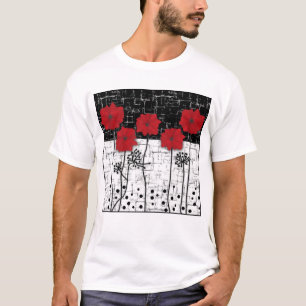 レッドポピー紙プレート Tシャツ
