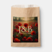 レッドポピー結婚ズフローラパーソナライズされた フェイバーバッグ (正面)