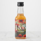 レッドポピー結婚ズフローラパーソナライズされた リキュールボトルラベル (正面)