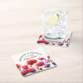 レッドポピー結婚ズフローラ スクエアペーパーコースター (インサイチュ)