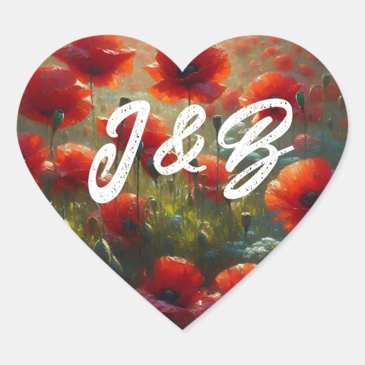 レッドポピー結婚ズフローラ ハートシール (正面)