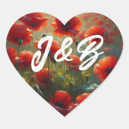レッドポピー結婚ズフローラ ハートシール