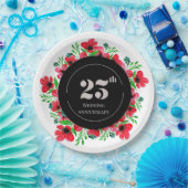 レッドポピー結婚ズ25周年 ペーパープレート (パーティー)