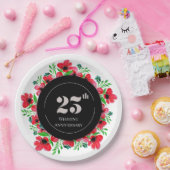レッドポピー結婚ズ25周年 ペーパープレート (パーティー)