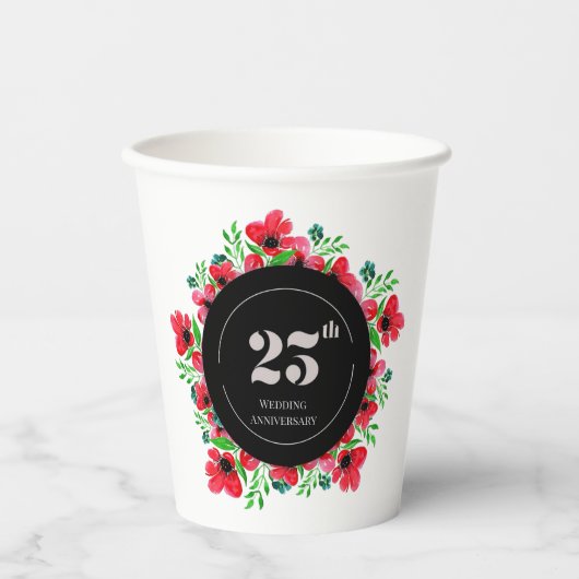 レッドポピー結婚ズ25周年 紙コップ (正面)
