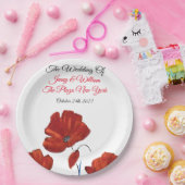 レッドポピー結婚ズ ペーパープレート (パーティー)