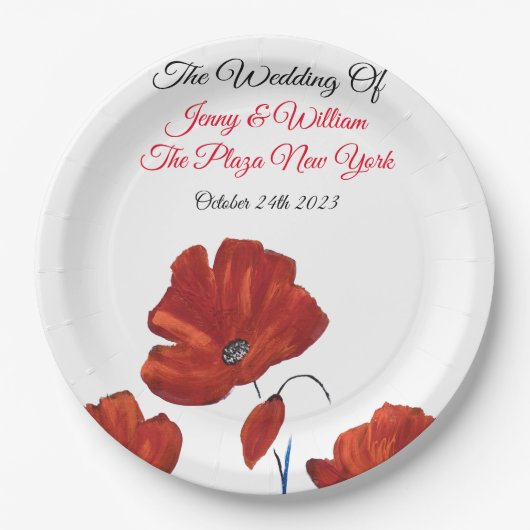 レッドポピー結婚ズ ペーパープレート (正面)