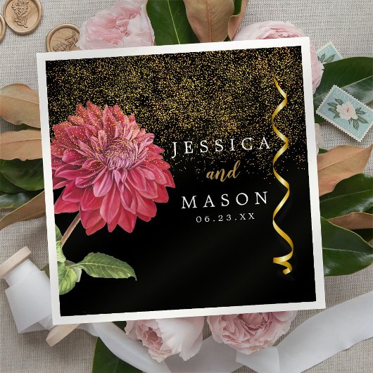 レッドポピー結婚フラワーズカクテルナプキン スタンダードカクテルナプキン