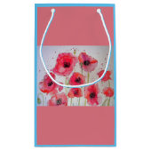 レッドポピー絵画ズウォーターカラーフローラ抱き枕 スモールペーパーバッグ (裏面)