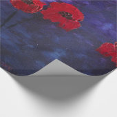 レッドポピー絵画ズパープル紙 ラッピングペーパー (角)