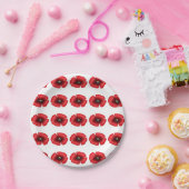 レッドポピー花BBQビュッフェパーティー紙プレート ペーパープレート (パーティー)