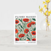 レッドポピー誕生フラワーマーケット威厳がある誕生日 カード (黄色い花)