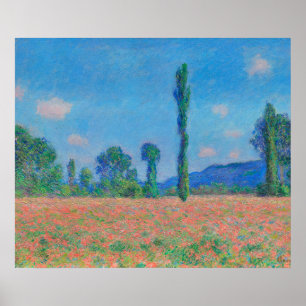 レッドポピー青空byモネ – Poppy Field ポスター