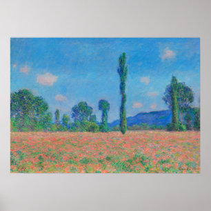 レッドポピー青空byモネ – Poppy Field ポスター