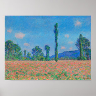 レッドポピー青空byモネ – Poppy Field ポスター