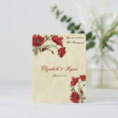 レッドポピー、エレガントウェディング招待状 招待状 (スタンド正面)