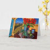 レッドポピー カード (黄色い花)