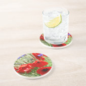 レッドポピー、コテージガーデン写真 コースター (側面)