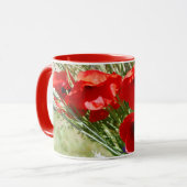 レッドポピー、コテージガーデン写真 マグカップ (正面左)