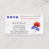 レッドポピー&コーンフラワーウッド素朴ソーシャルネットワーク 名刺 (裏面)