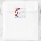 レッドポピー&コーンフラワーウッド素朴フローラ スクエアシール (バッグ)