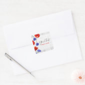 レッドポピー&コーンフラワーウッド素朴フローラ スクエアシール (封筒)