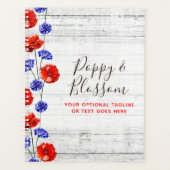 レッドポピー&コーンフラワーウッド素朴フローラ プランナー手帳 (正面)