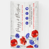 レッドポピー&コーンフラワーウッド素朴フローラ 横断幕 (縦)