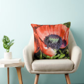レッドポピー&スタメンフラワーフローラアートギフト クッション (椅子)