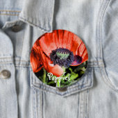 レッドポピー&スタメンフラワーフローラアートギフト 缶バッジ (インサイチュ)