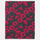 レッドポピー フリースブランケット (正面)