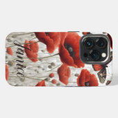 レッドポピー・モノグラム iPhoneケース (裏面横)